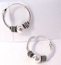 Sterling Silver Bali Ball Hoop Earrings - I Love My Piercings!