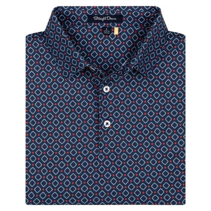 Straight Down All American Golf Polo New Indigo - FA25 Men