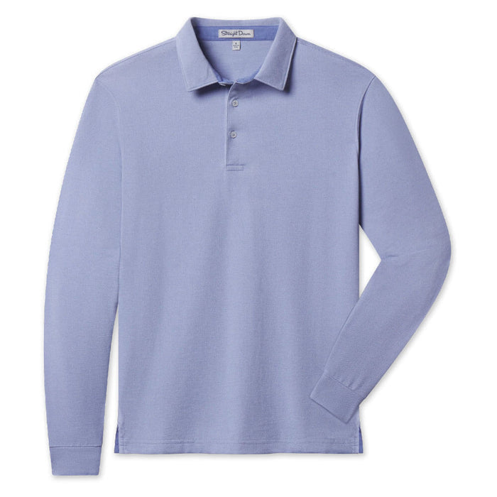 Straight Down Cambridge Longsleeve Golf Polo Chambray - FA26 Men