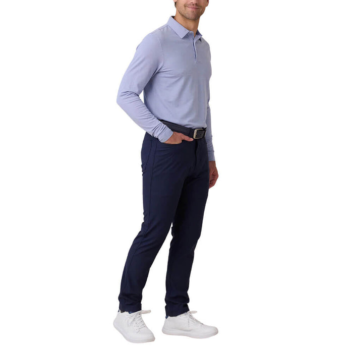 Straight Down Cambridge Longsleeve Golf Polo Chambray - FA26 Men