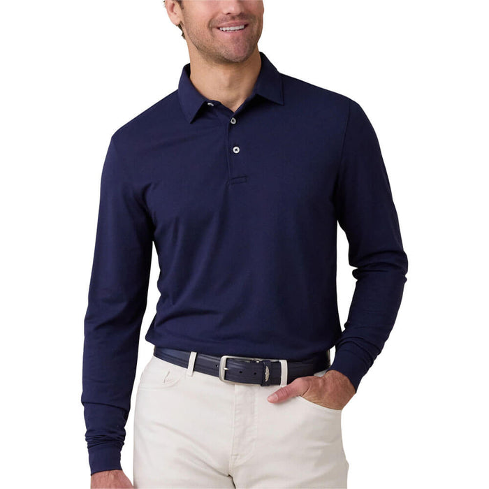 Straight Down Cambridge Longsleeve Golf Polo New Indigo - FA26 Men