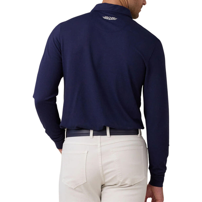 Straight Down Cambridge Longsleeve Golf Polo New Indigo - FA26 Men