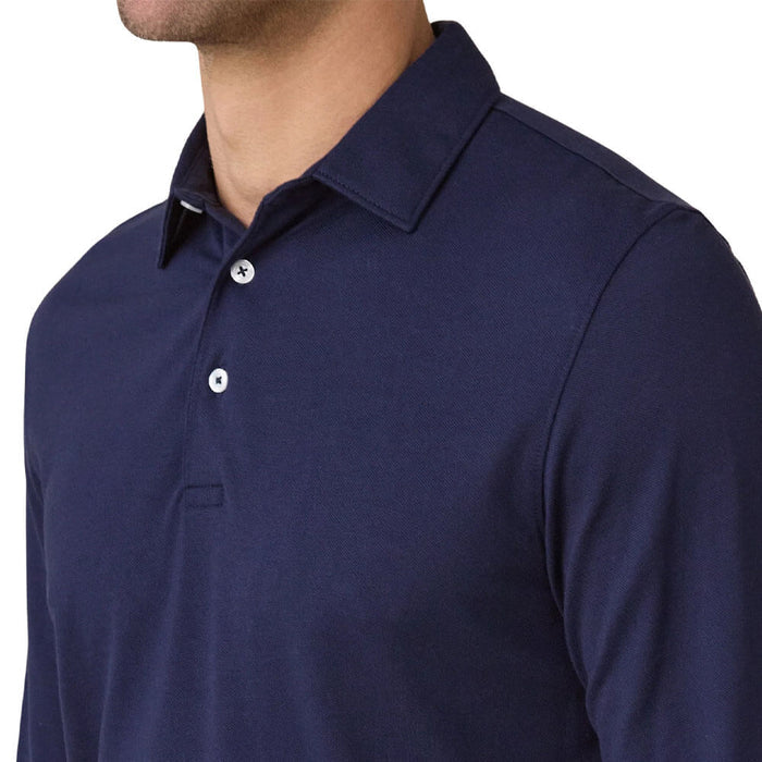 Straight Down Cambridge Longsleeve Golf Polo New Indigo - FA26 Men