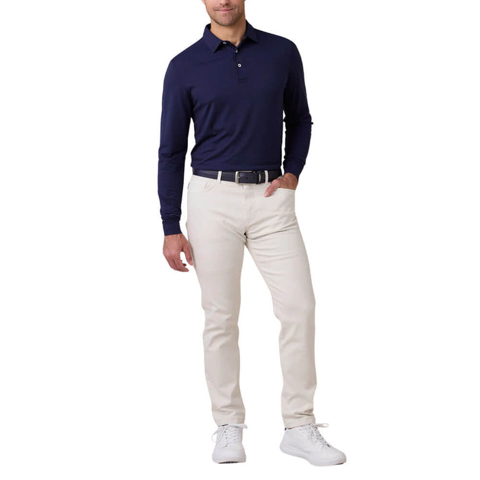 Straight Down Cambridge Longsleeve Golf Polo New Indigo - FA26 Men