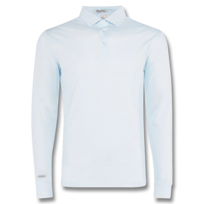 Straight Down Stearns Longsleeve Golf Polo Sky/White - SP25 Men