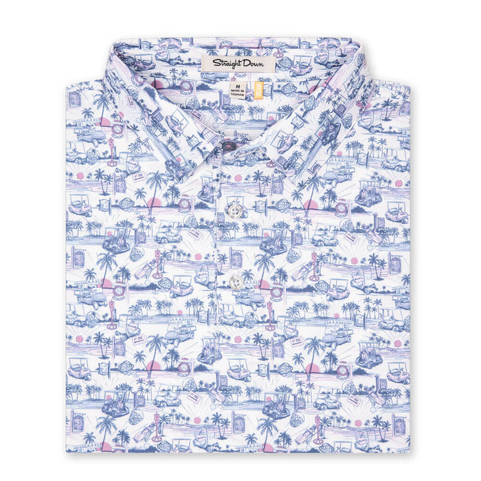 Straight Down Tropical Tees Golf Polo Moonlight - SP26 Men