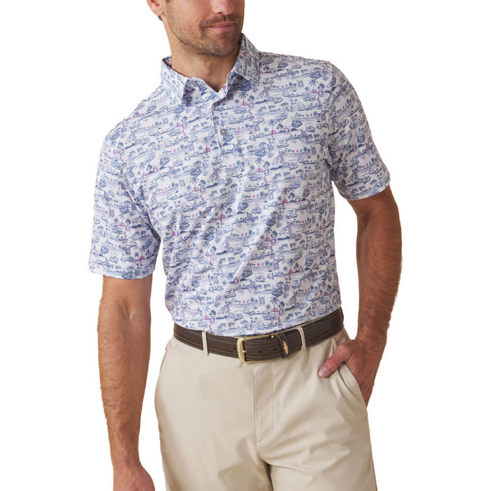 Straight Down Tropical Tees Golf Polo Moonlight - SP26 Men