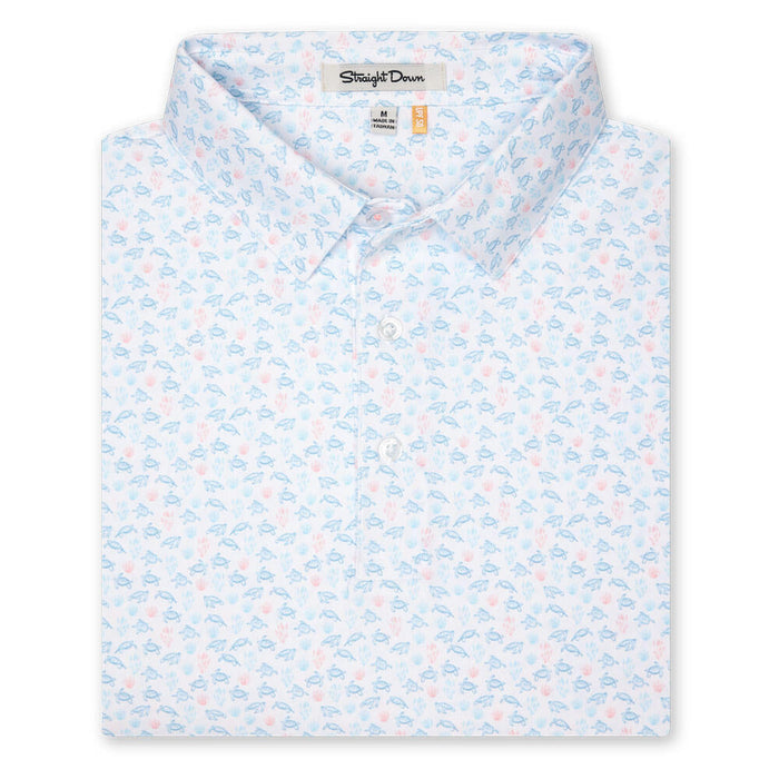 Straight Down Turtle Island Golf Polo Coastal - SP26 Men