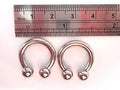 Surgical Stainless Steel Horseshoes Half Hoop Circular Earrings 12mm 8 gauge 8g - I Love My Piercings!