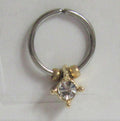 Surgical Steel Crystal Dangle Seamless Hoop 18 gauge 18g - I Love My Piercings!