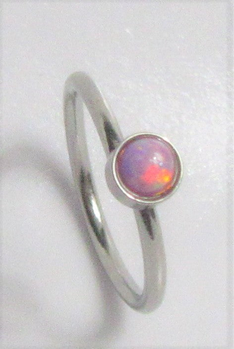 Surgical Steel Mauve Opal Seamless Nose Hoop Ring 20 gauge 20g 8 mm - I Love My Piercings!