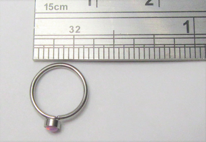 Surgical Steel Mauve Opal Seamless Nose Hoop Ring 20 gauge 20g 8 mm - I Love My Piercings!