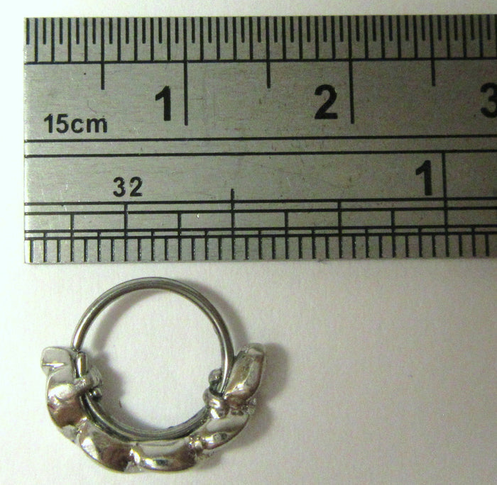 Surgical Steel Nose Hoop Stud Clear Gems Swirl Wrapped Crystals 20 gauge 20g - I Love My Piercings!
