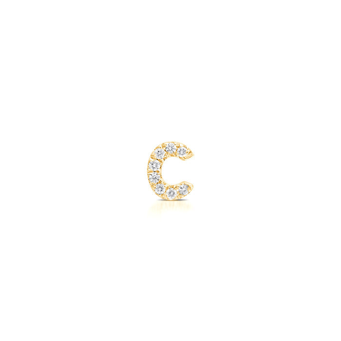 Yellow Gold,C^1 - Sydney Morgan for Syd Strong Single Initial Single Earring in Yellow Gold