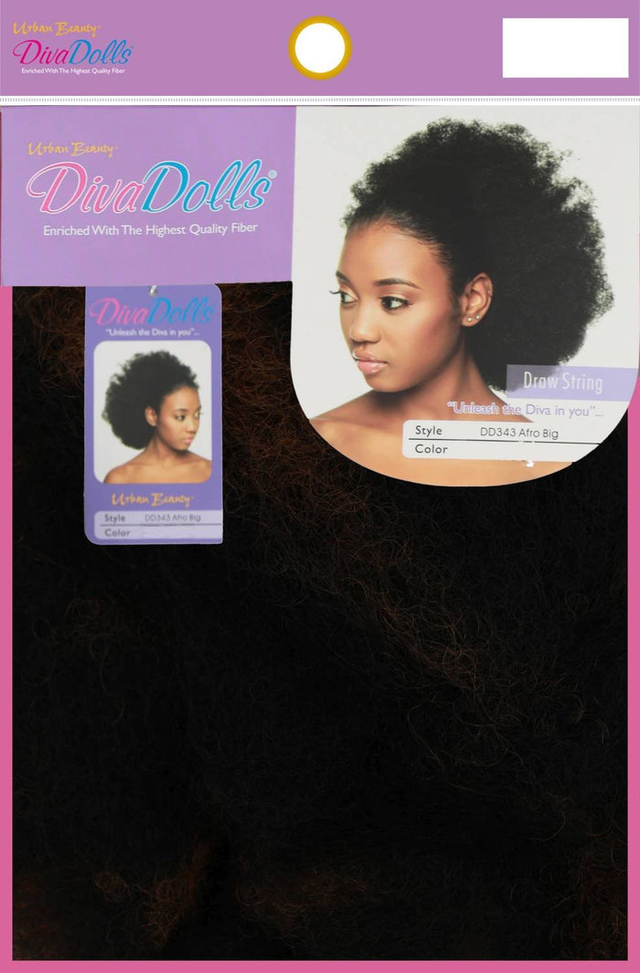 Synthetic Drawstring Diva Dolls DD343 — Afro Big Color #1