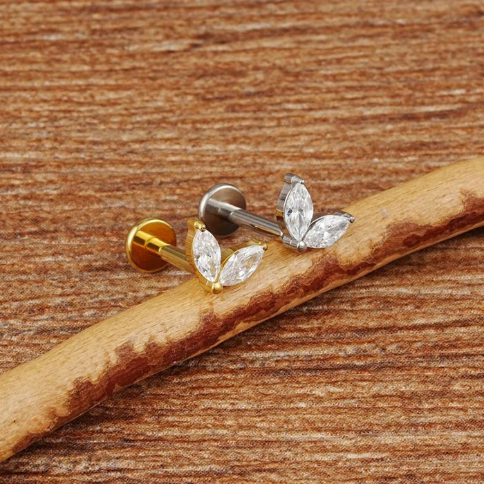 Titanium 2 Petals Threaded Labret
