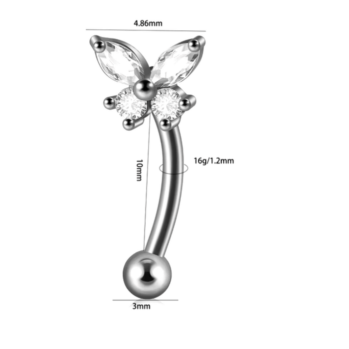 Titanium Butterfly Threaded Rook Barbell