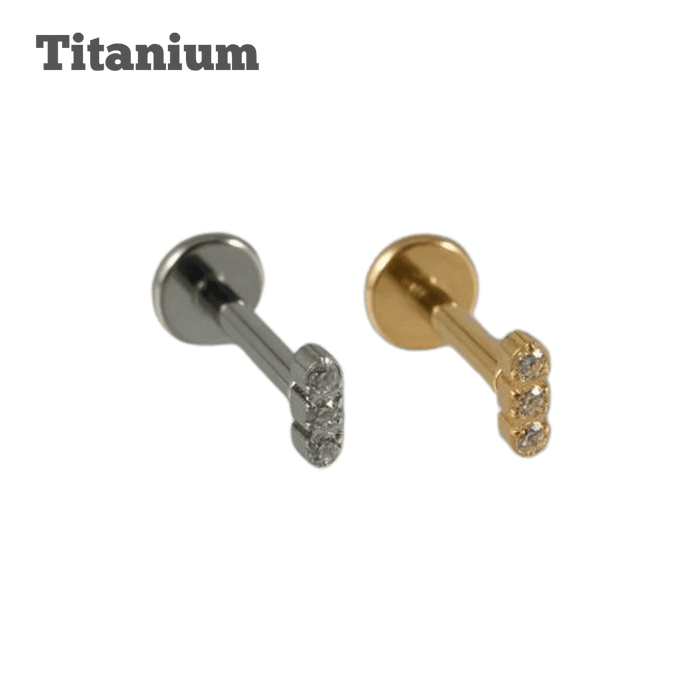 Titanium Linear Gem Threaded Labret