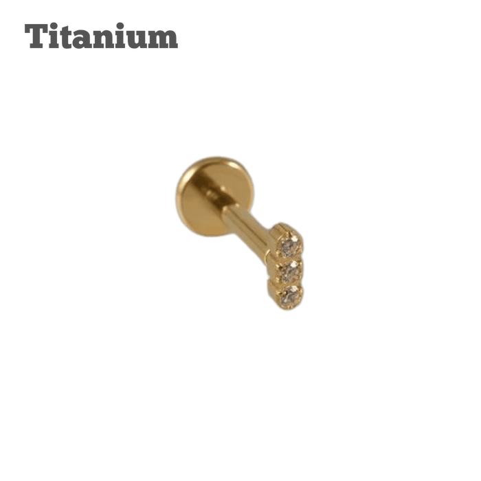 Titanium Linear Gem Threaded Labret