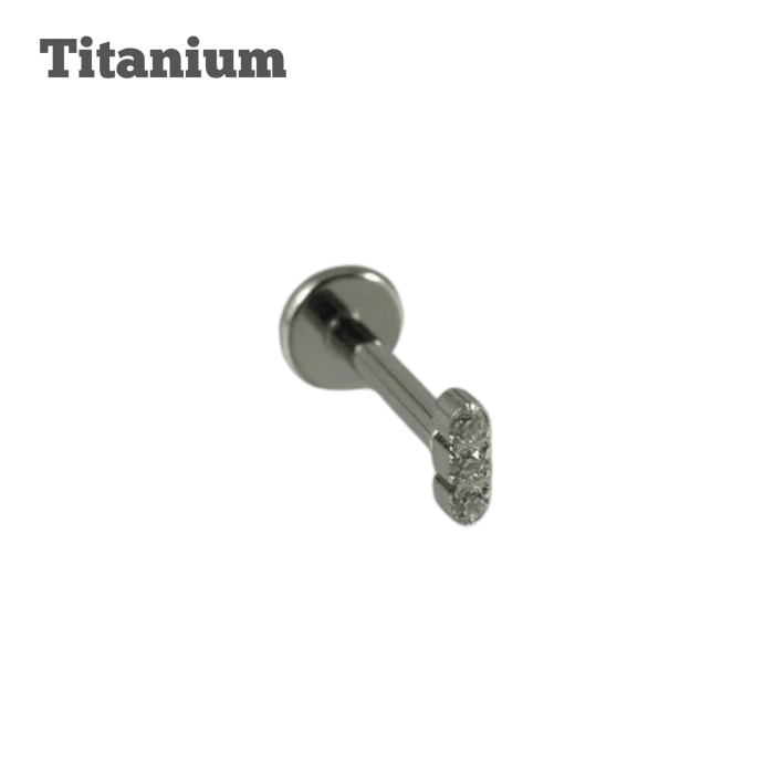 Titanium Linear Gem Threaded Labret