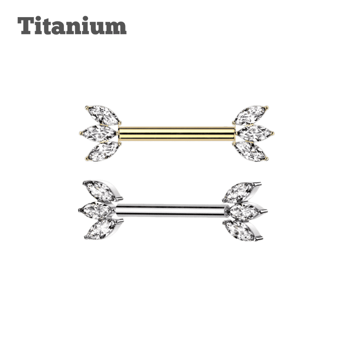 Titanium Triple Marquis Threaded Straight Barbell