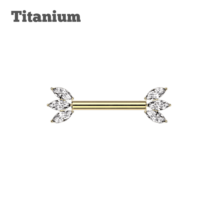 Titanium Triple Marquis Threaded Straight Barbell