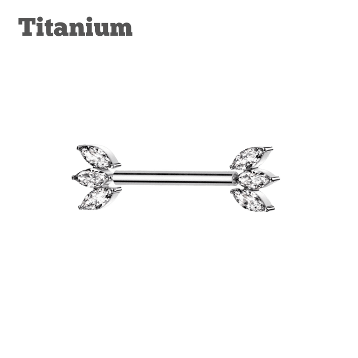 Titanium Triple Marquis Threaded Straight Barbell