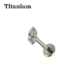 Titanium Twin Gems Threadless Labret
