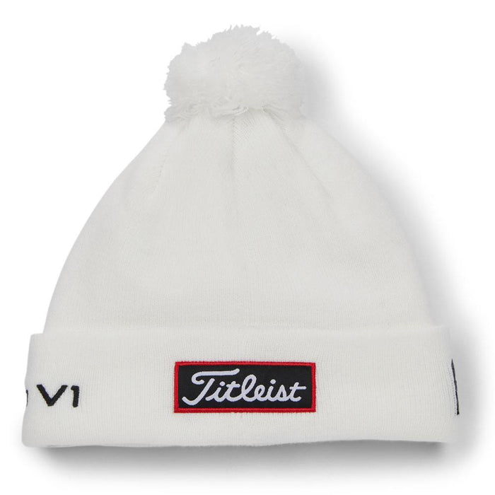 Titleist Tour Pom Pom Golf Beanie White/Black - 24 Men