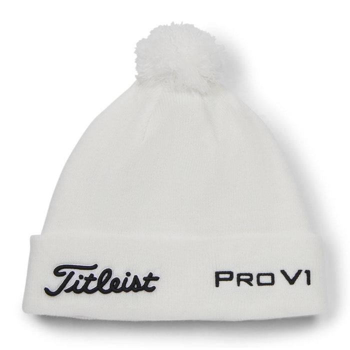 Titleist Tour Pom Pom Golf Beanie White/Black - 24 Men