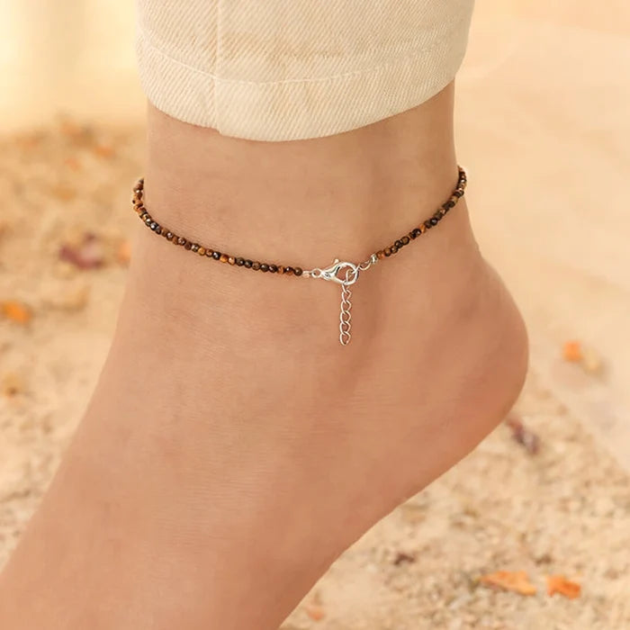 Ultimate Protection Duo: Tiger’s Eye Grounding Anklet & Shielding Bracelet