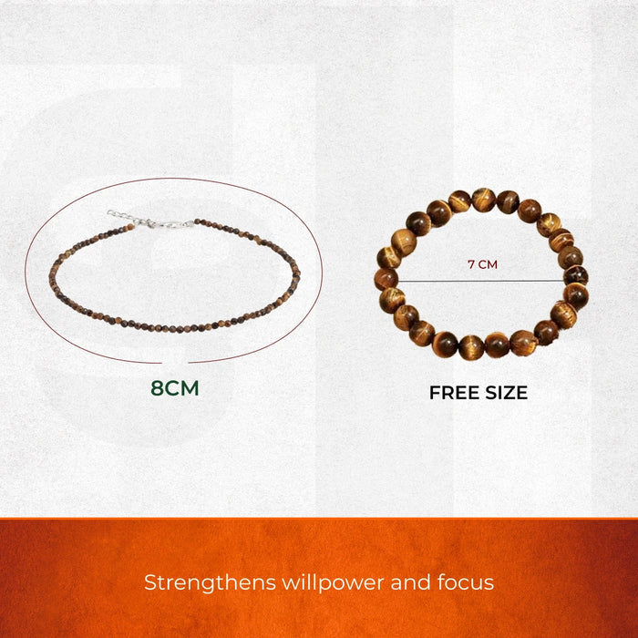 Ultimate Protection Duo: Tiger’s Eye Grounding Anklet & Shielding Bracelet - view 3