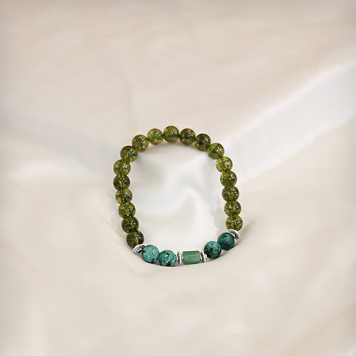 Virgo (Kanya Rashi) Stone Bracelet with FREE Raw Selenite Plate