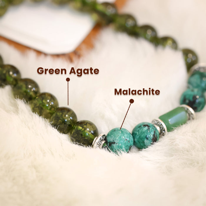 Virgo (Kanya Rashi) Stone Bracelet with FREE Raw Selenite Plate - view 2