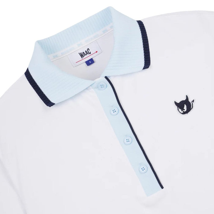 WAAC Rib Collar Golf Polo White - SP25 Women