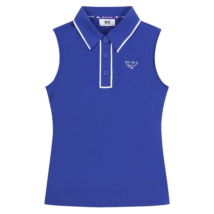 WAAC Tipping Sleeveless Pique Golf Polo Dark Blue - 24 Women