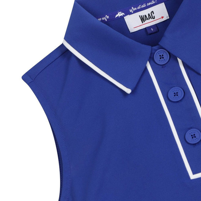 WAAC Tipping Sleeveless Pique Golf Polo Dark Blue - 24 Women