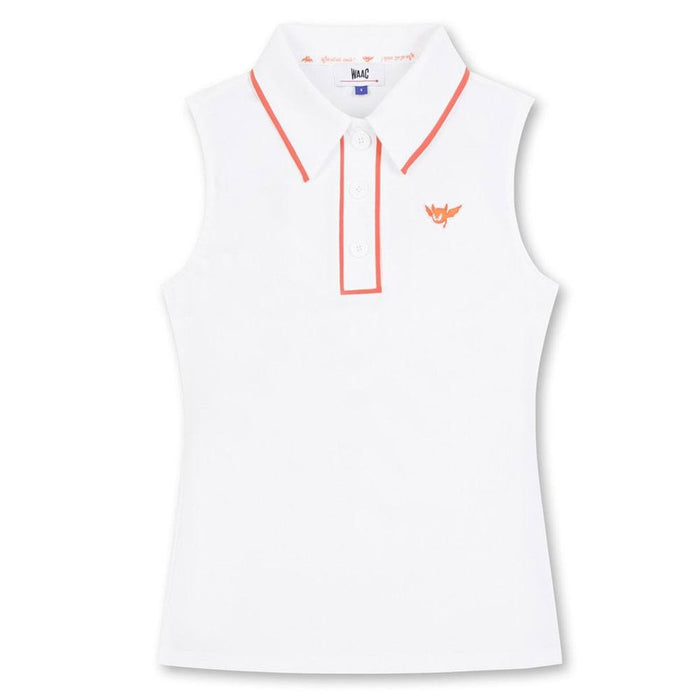 WAAC Tipping Sleeveless Pique Golf Polo White - 24 Women