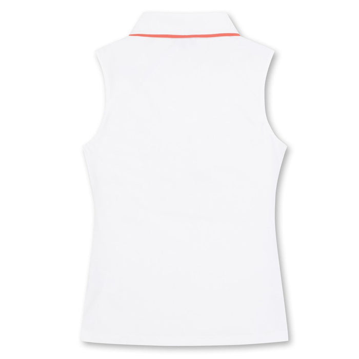 WAAC Tipping Sleeveless Pique Golf Polo White - 24 Women