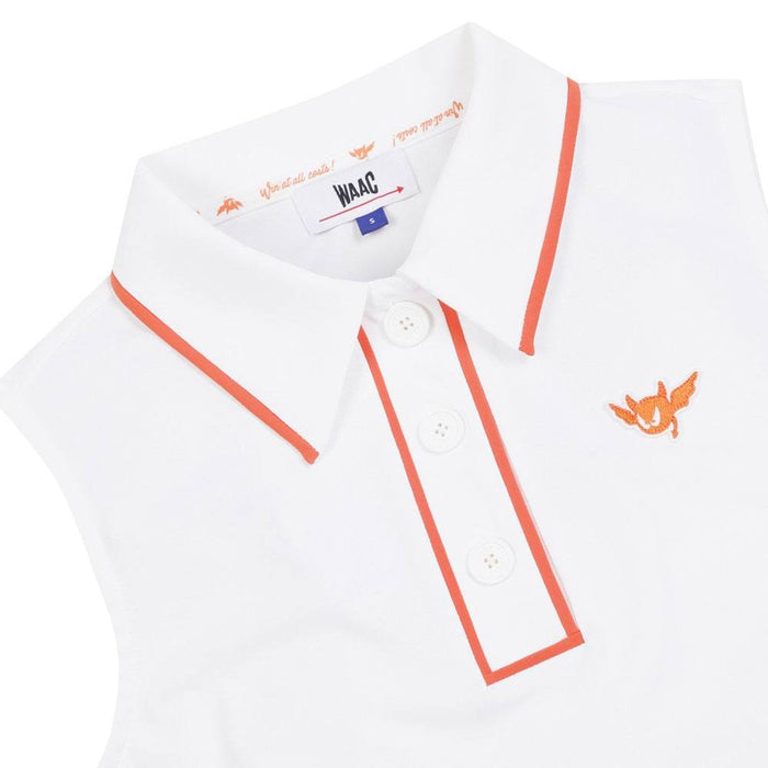 WAAC Tipping Sleeveless Pique Golf Polo White - 24 Women