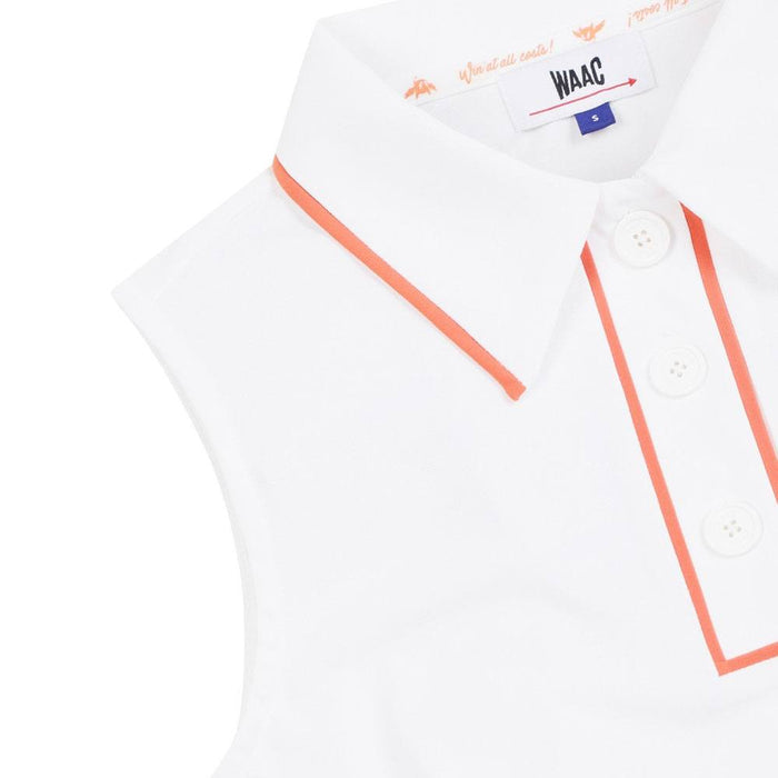WAAC Tipping Sleeveless Pique Golf Polo White - 24 Women